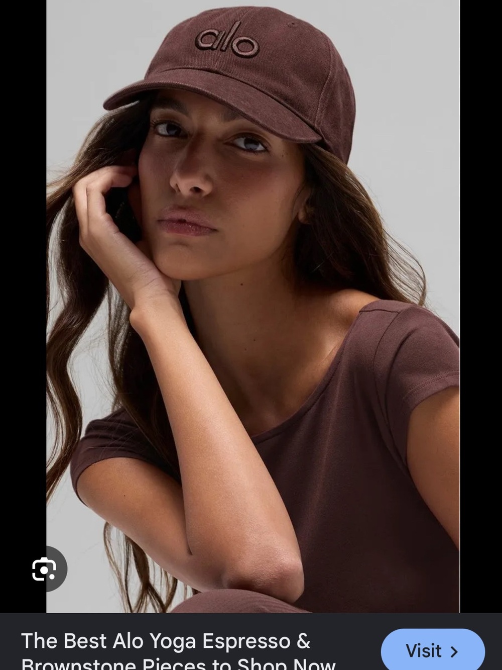 ALO Yoga Women's BROWN STONE Logo Baseball Cap SOLD OUT